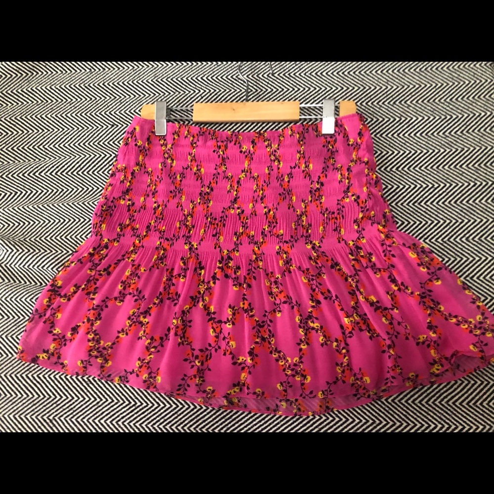 Diane Von Furstenberg Pink Floral Mini Skirt